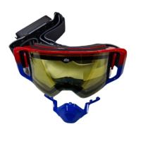 AiM Очки снегоходные с магнитной линзой и подогревом (PRO) 31-107 Accu Heated Red-Blue Glossy в Калиниграде