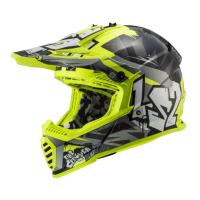 LS2 Шлем MX437 Fast Evo Mini Crusher Black Hi-Vis Yellow в Калиниграде