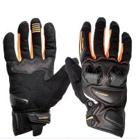 Sweep Перчатки кожаные+текстиль Hammer Black/Orange в Калиниграде