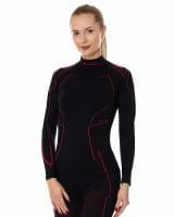 Brubeck Футболка женская длин. рукавом Cooler Черный/Амарант в Калиниграде