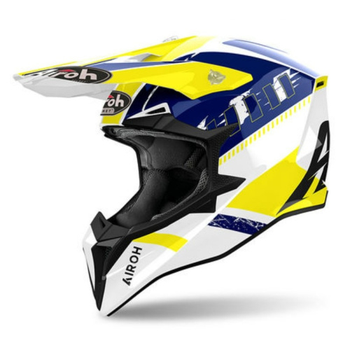 Airoh Мотошлем Wraaap Feel Yellow/Blue Gloss в Калиниграде