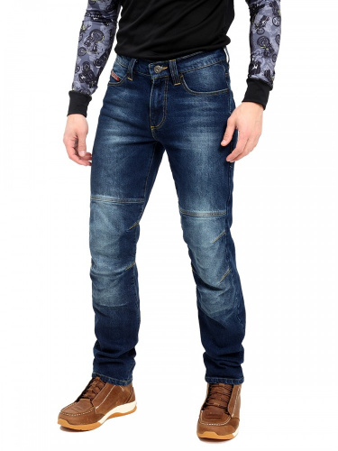 Starks Мотоджинсы мужские Spider потертый темно-синий в Калиниграде